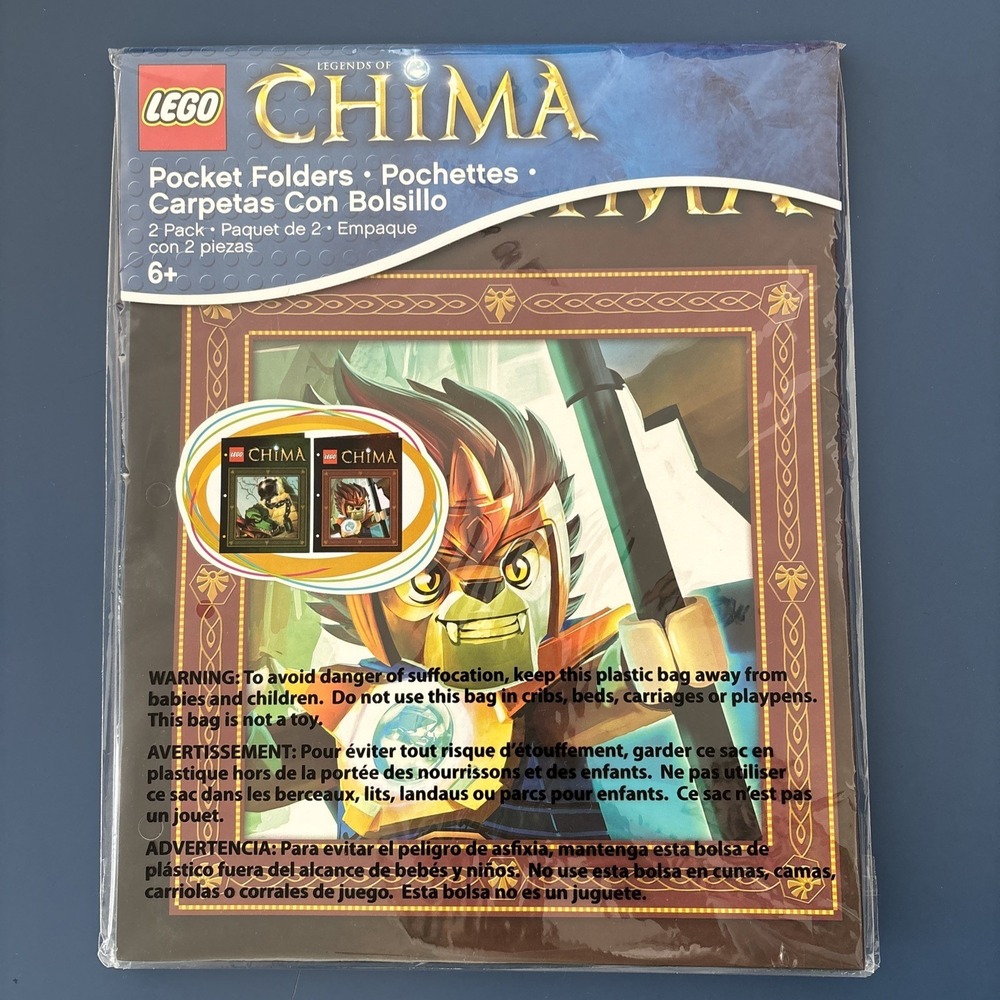 NEW‎ LEGO CHiMA 2 Pocket Folders School Supplies Party Favors NIP Office File